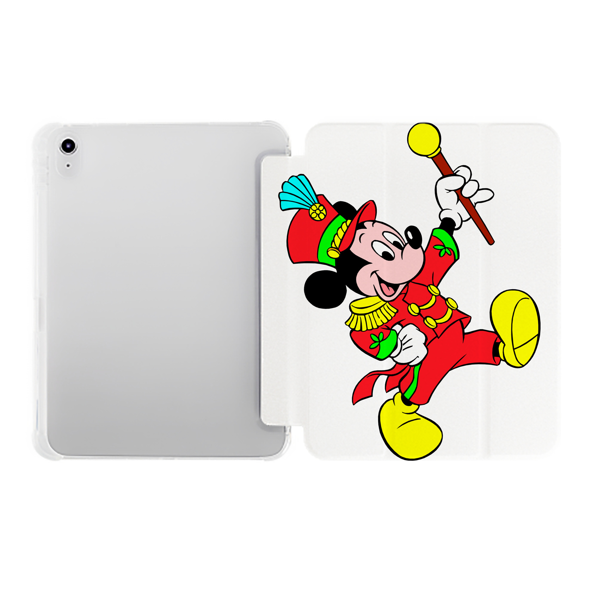 （画像用） ミッキーマウス Mickey Mouse IPad ケース ペン収納付き 三つ折りスタンド PUレザー×シリコン 対応機種9.5/10.5/10.9インチ